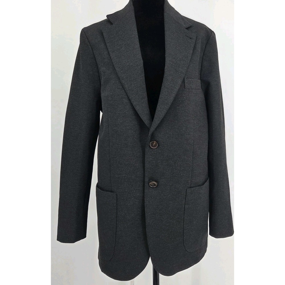 Hagen Unstructured Mens Blazer 42 Dark Gray Travel Sport Coat Made In Italy